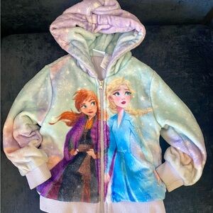 SOLD Frozen Themed Hoodie with Elsa and Anna 4T
